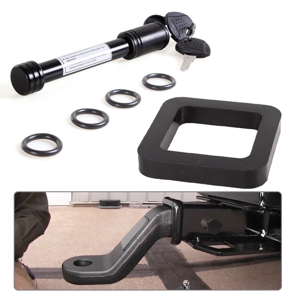 Automotive Trailer Hitch Lock 5/8 Inch Trailer Hook Cushion Pad 2 Inch Hitch Buffer Rubber Pad Set