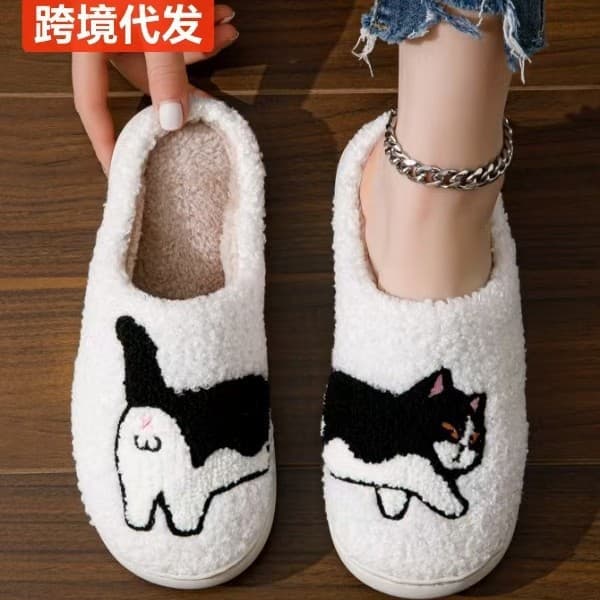 Warm Lightweight Winter Cotton New Slippers Cat Cartoon Indoor Slippers Cross-border Wholesale Home Slippers