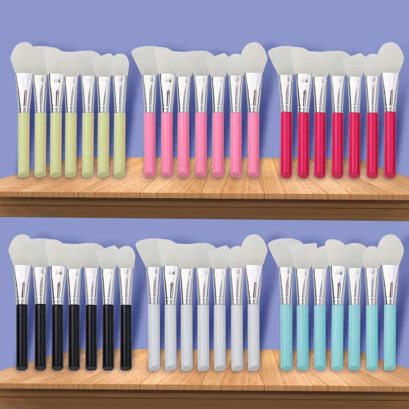 Cross-border Angled Handle Soft Silicone Mask Brush, Facial Brush, Mud Mask Brush, Silicone Head