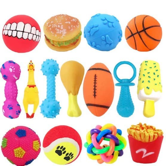 Dog Toy Pet Squeaky Toy Durable Chew Toy for Puppies Teeth Cleaning Training TPR Toy Wholesale