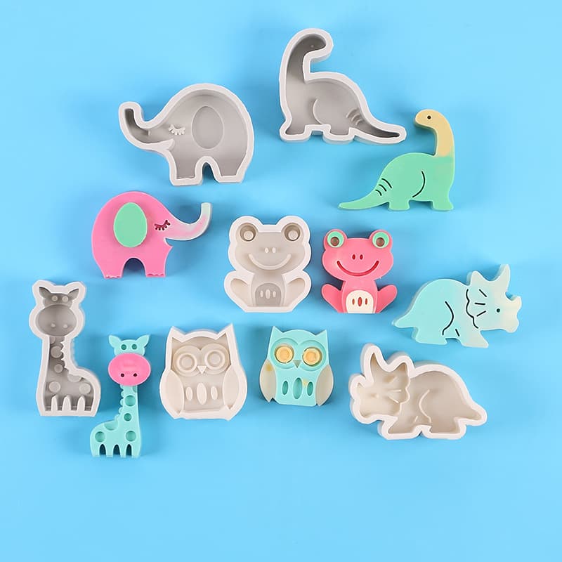 Baking Silicone Tools Multiple Small Animal Silicone Molds Frog Dinosaur Fondant Chocolate Cake Baking Molds