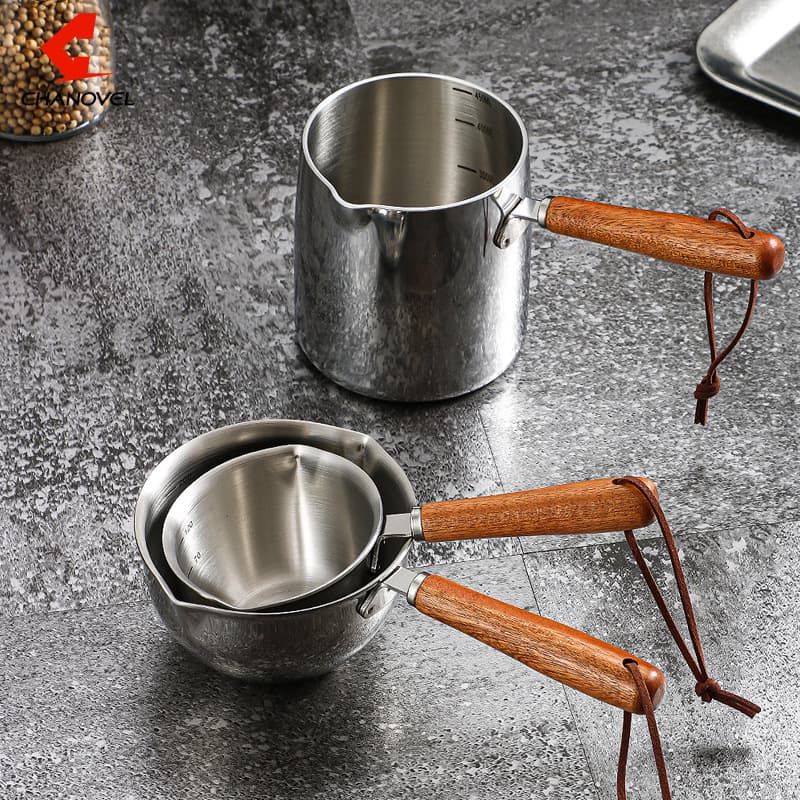 304 stainless steel hot oil pan, 316 oil splash pan, food pan, three-layer steel butter pan, small milk pan, oil splash pan