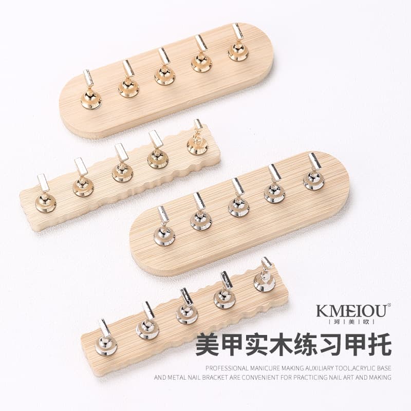 Nail art practice nail holder log base minimalist style nail holder metal magnetic nail chip holder wearable nail making tool