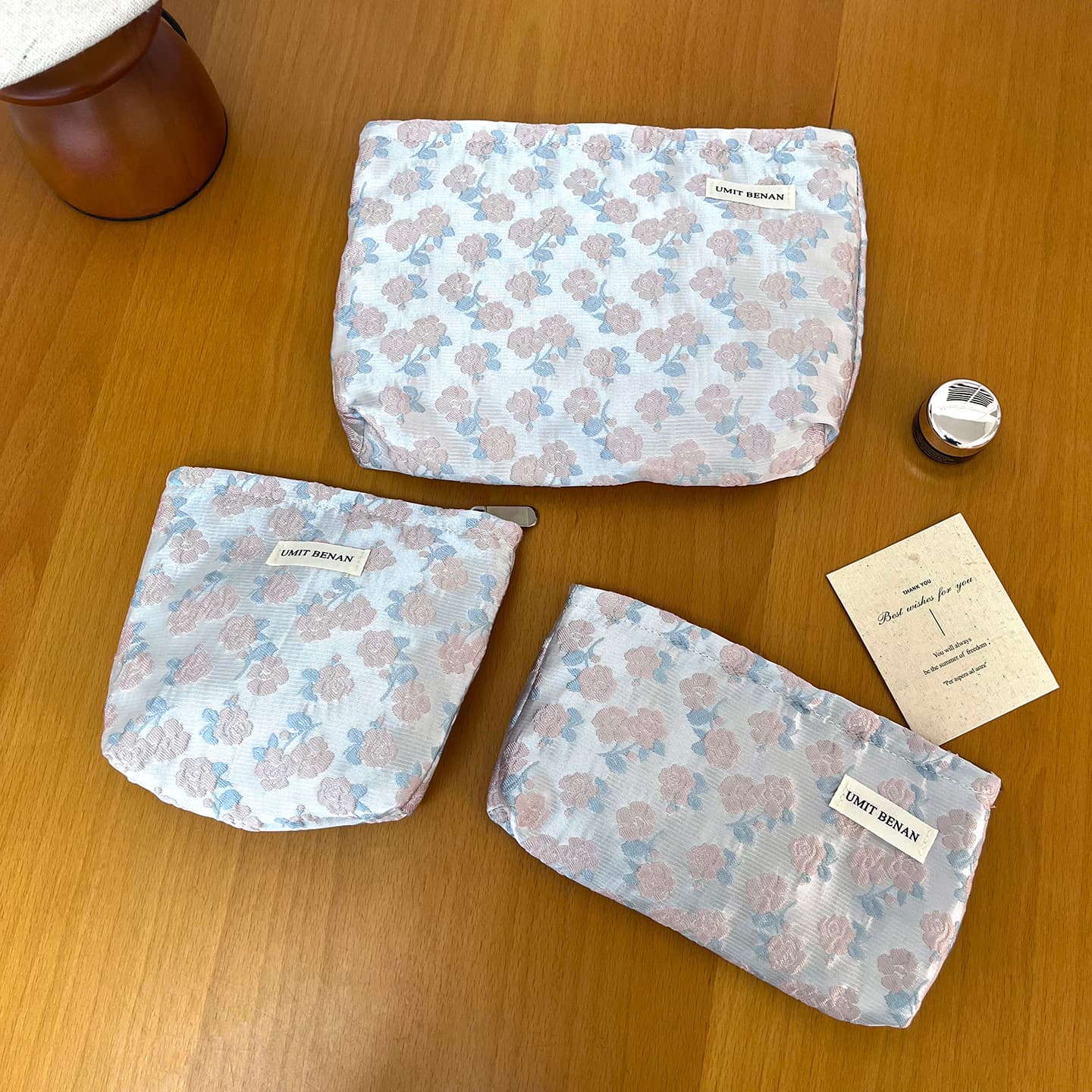 Premium Sakura Cosmetic Bag for Women, Portable Inner Pouch for Sanitary Pads, Lipstick Storage, Small Bag for On-the-Go Touch-Ups and Toiletries