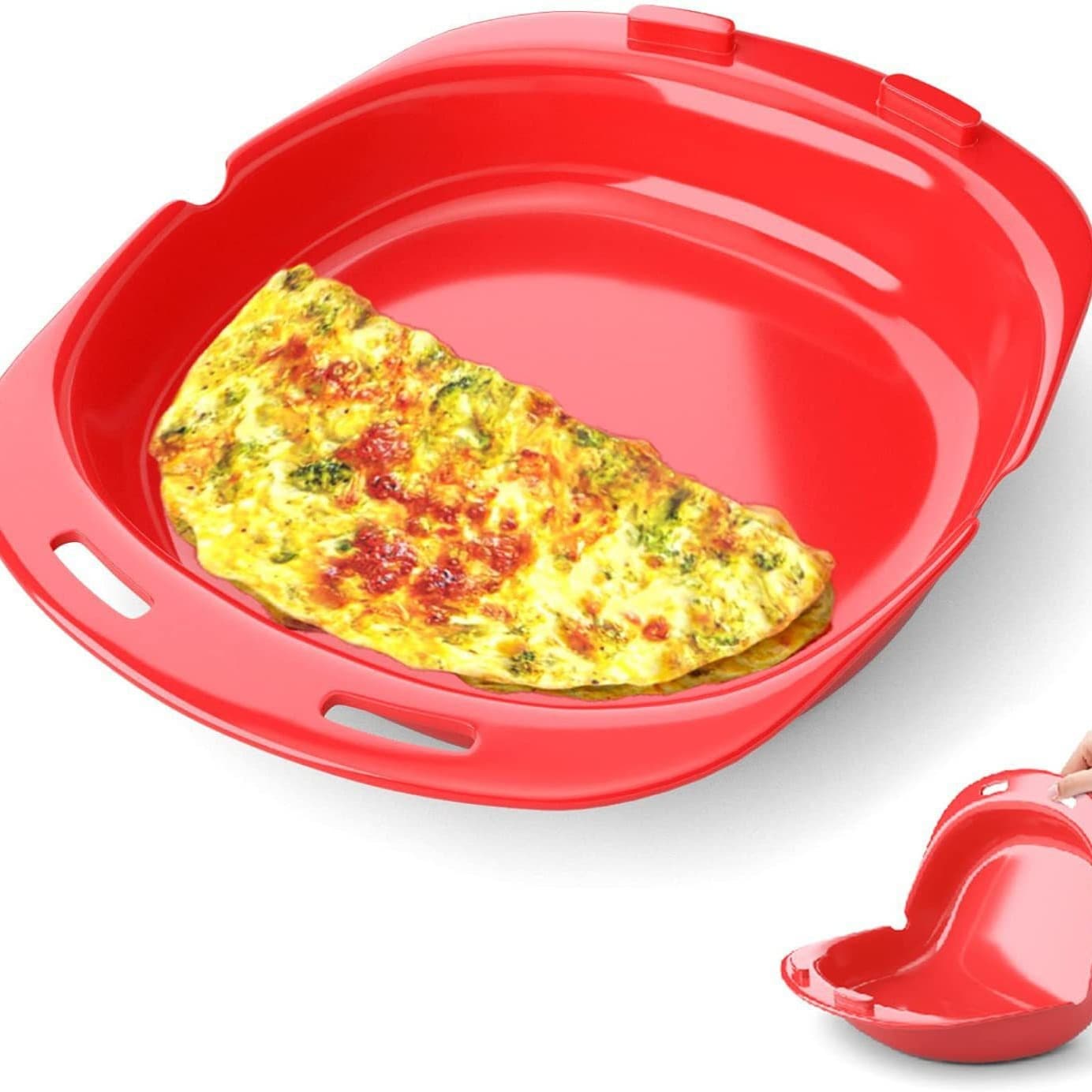 Microwave silicone egg poacher, egg roll baking pan, egg roll maker