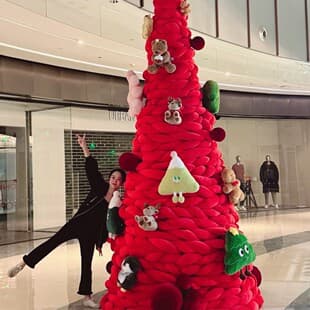 Christmas Tree 2026 New Plush Icelandic Yarn Mall Scene Decoration DIY Wrapping Strip Christmas Tree Material Kit