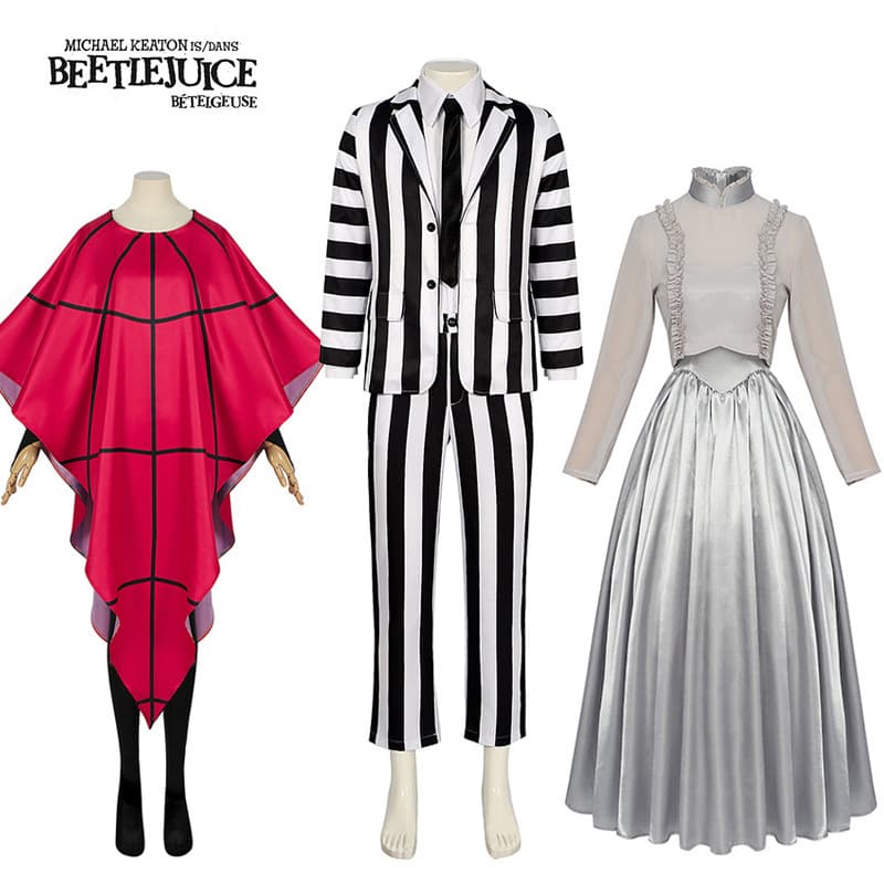 Cross-border New Halloween Beetlejuice Beetlejuice Cos Costume Michael Keaton Suit Cosplay Outfit