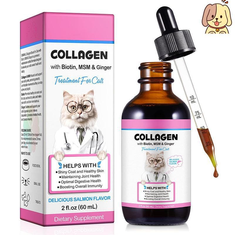 New Arrival Free Shipping TK Amazon Cross-border Hot Selling 60ML Pet Collagen Drops COLLAGEN Source Factory
