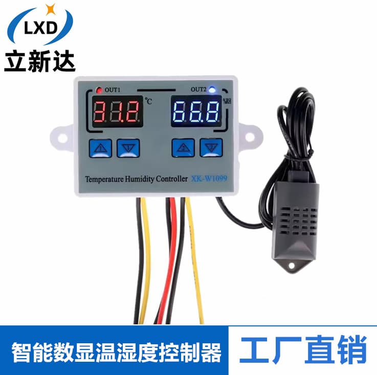 XK-W1099 Smart Digital Display Temperature and Humidity Controller, Dual-Purpose for Greenhouse Incubation and Constant Humidity