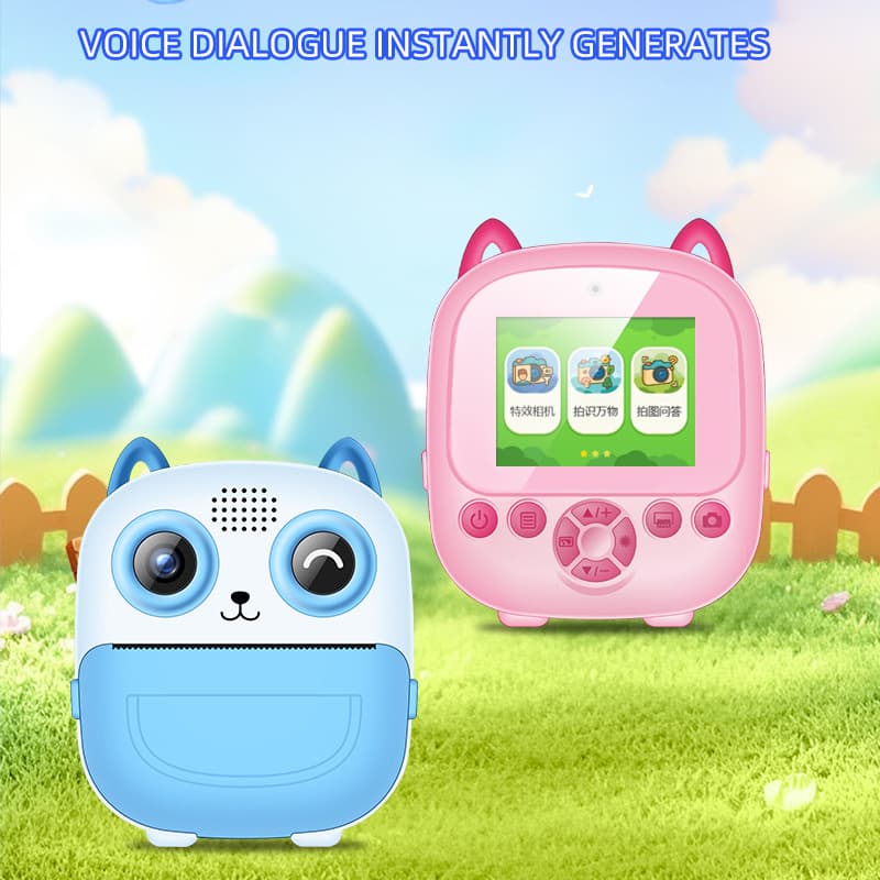 Cross-border AI children's Polaroid camera photo printer dual camera can take selfies student translation chat and drawing