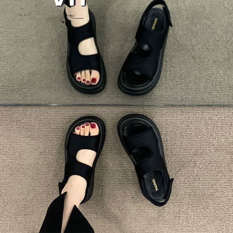 Korean Fairy Style Casual Beach Roman Sandals for Women 2025 Summer New Elevated Thick-Soled Sports Sandals