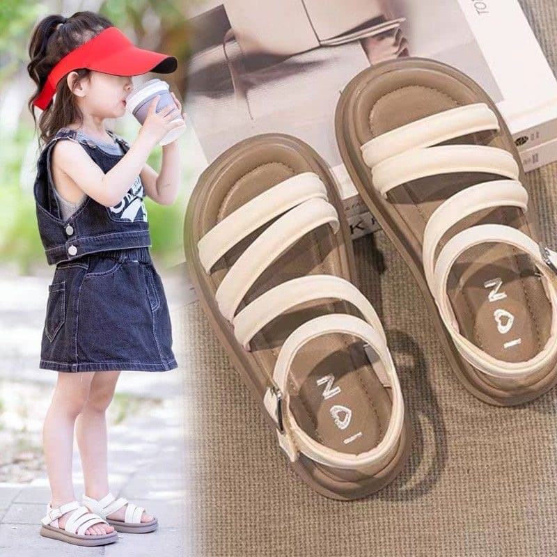 Girls' Open-Toe Sandals Summer New Fashion Korean Style Princess Student Cute Versatile Chic Sandals