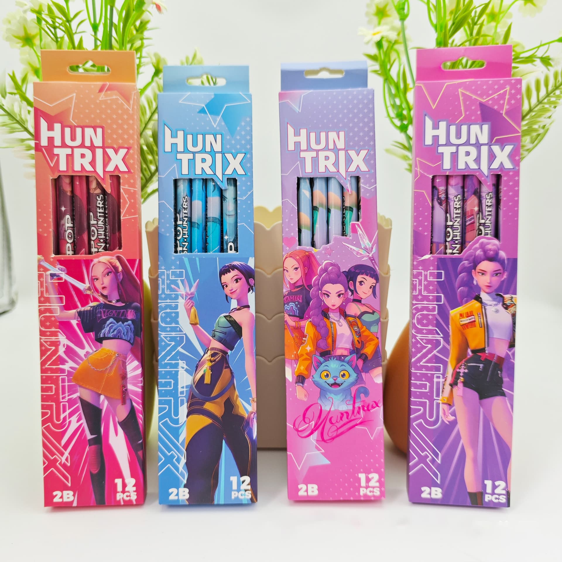 Cross-Border Hot Selling K-POP Hunter Witch Girl Pencil 12-Piece Box Elementary School Student Back-to-School Souvenir Kindergarten Gift