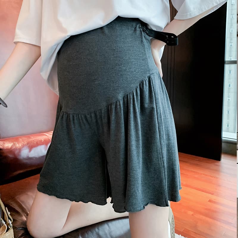 Real price 2026 summer modal maternity shorts for outer wear, thin summer loose ear-rimmed wide legs for pregnant women
