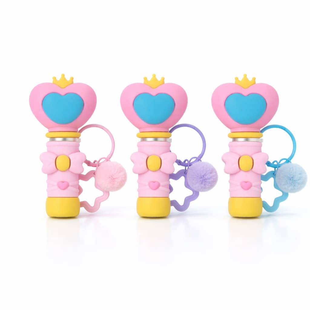 Magic Wand Silicone Spray Bottle Portable Refillable Bottle Perfume Alcohol Disinfectant Empty Bottle Girl Keychain