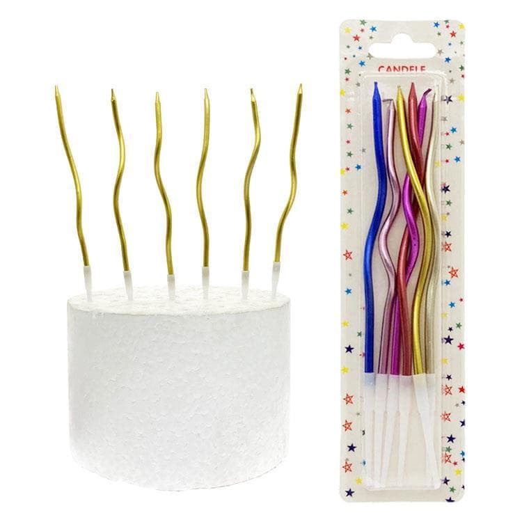 Golden Curved Birthday Candles Colorful Silver Curved Wave Cake Decoration Baking Supplies Wedding Anniversary