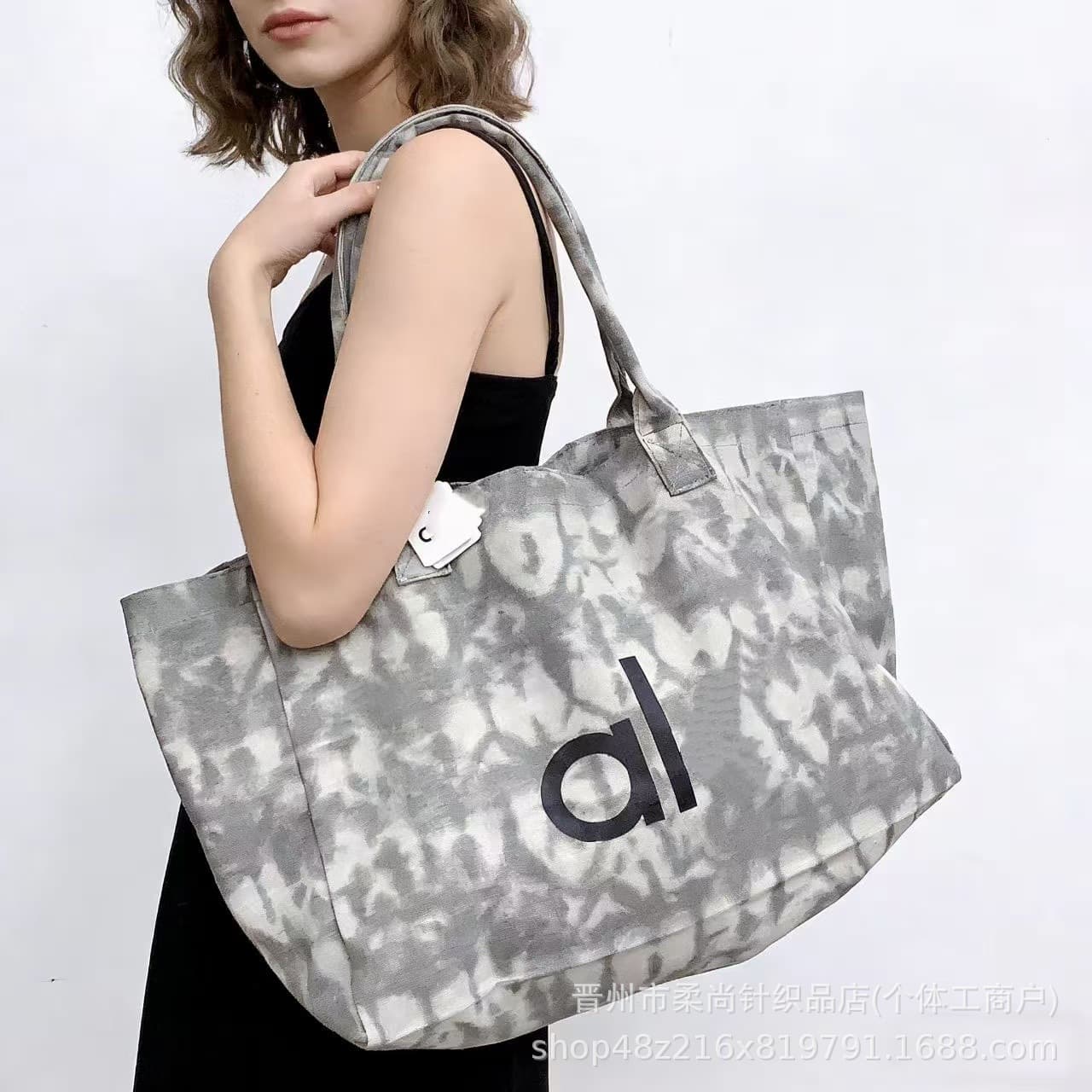 Aloy Canvas Bag Women's New Style High-End Single Shoulder Handbag Large Capacity Commuter Yoga Fitness Tote Bag