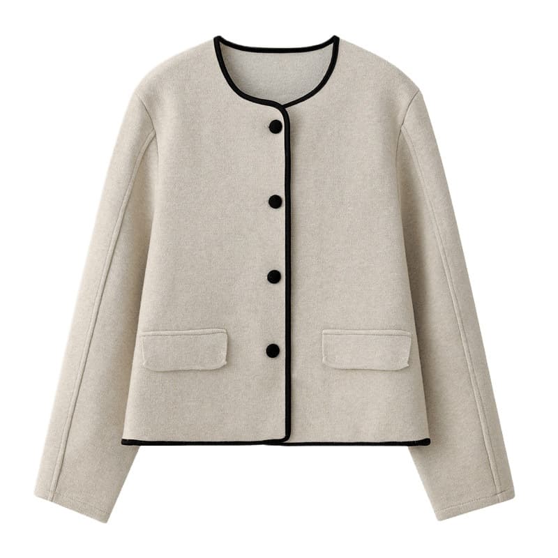 Trendy Cardigan for Winter, Casual Long-Sleeve Top, Versatile Chanel-Style Loose Fit, New Arrival for Petite Figures