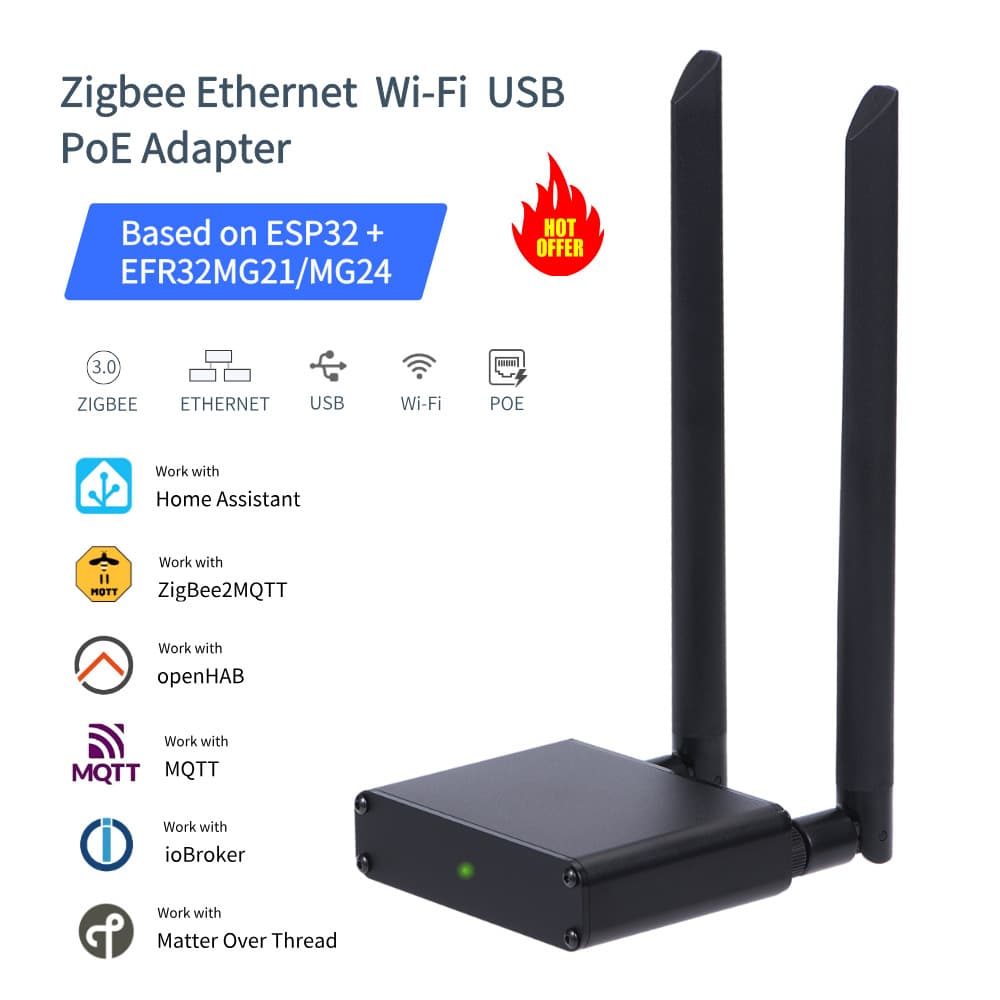 Zigbee Dongle with POE Ethernet Port, Supports Zigbee2MQTT, ZHA, HomeAssistant