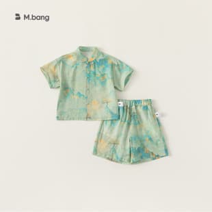 Bangxuan Kids Clothing Chinese Style Children's Set Boys Short-Sleeve Tang Suit Lightweight New Chinese Two-Piece Baby First Birthday Outfit