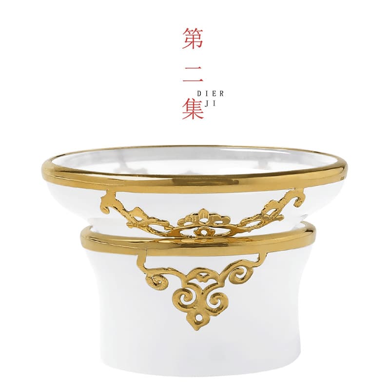 Episode 2 Gold-Inlaid Jade Glass Tea Strainer Set, Ceramic Tea Strainer, Tea Separator, Kung Fu Tea Set, Tea Leaf Filter, Gift Box