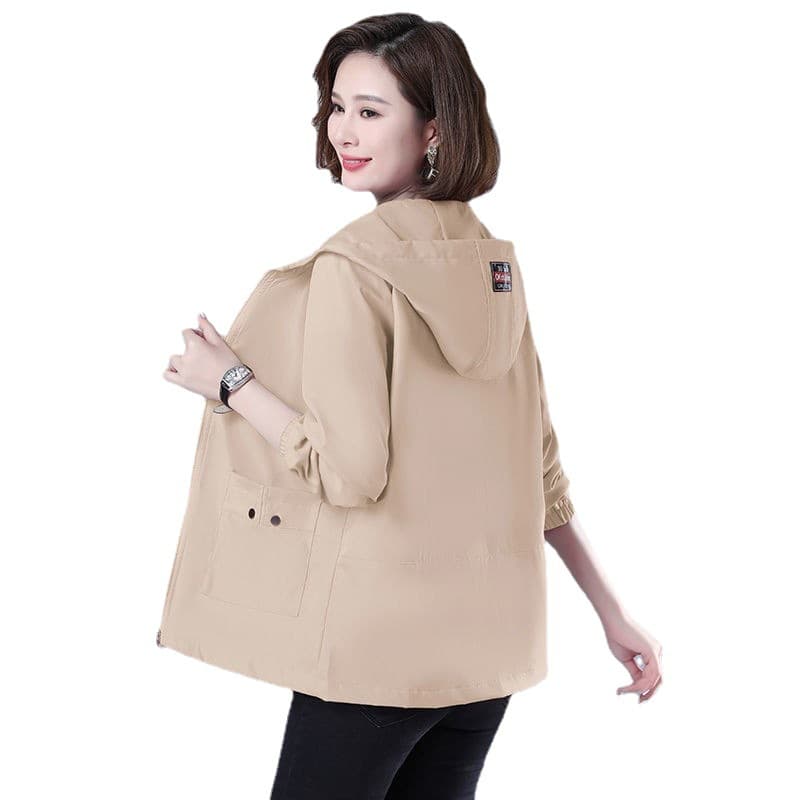 Women's Coat 2021 Fall/Winter New Korean Style Loose Fitting Slimming Hooded Casual Solid Trench Coat