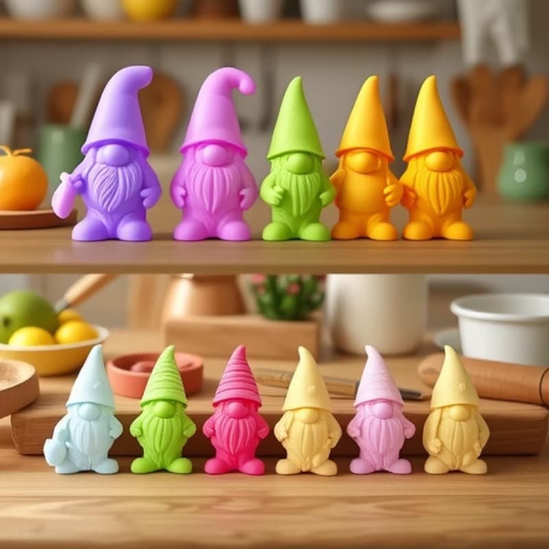 Christmas Faceless Gnome Santa Claus Eggshell Old Man Long Braid Old Man Flower Basket Old Man Silicone Mold