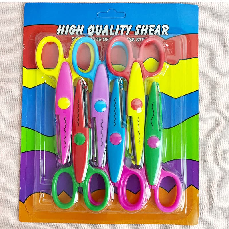 Decorative Wave Scissors for Children Aged 3-6, Safe Manual Paper Cutting Scissors Set for Export Wholesale