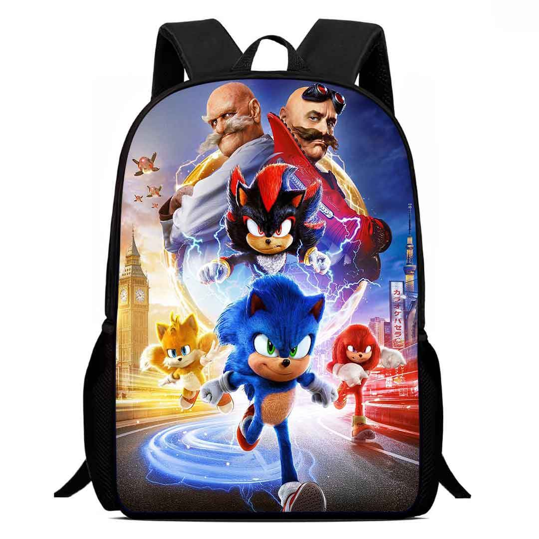 Cross-border hot-selling school bag new SONIC primary school student backpack lightweight printed backpack anime cartoon children's bag