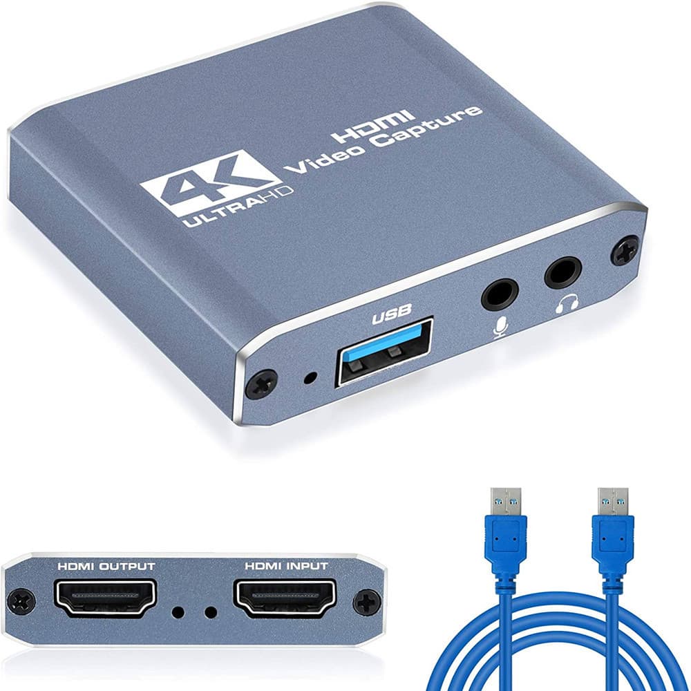 4K USB2.0 HDMI Audio/Video Capture Card with Loop-out and Mixing, Input Resolution up to 4K/30Hz