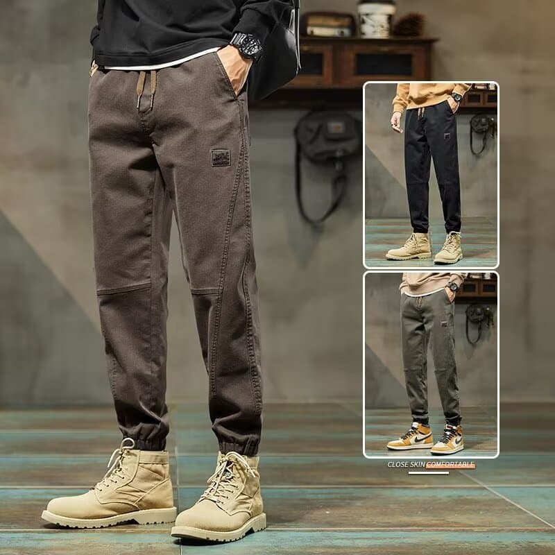 Trendy Casual Pants for Men Summer 2025 New Arrival Drawstring Loose Fit High-Quality 9/10 Length Cargo Pants