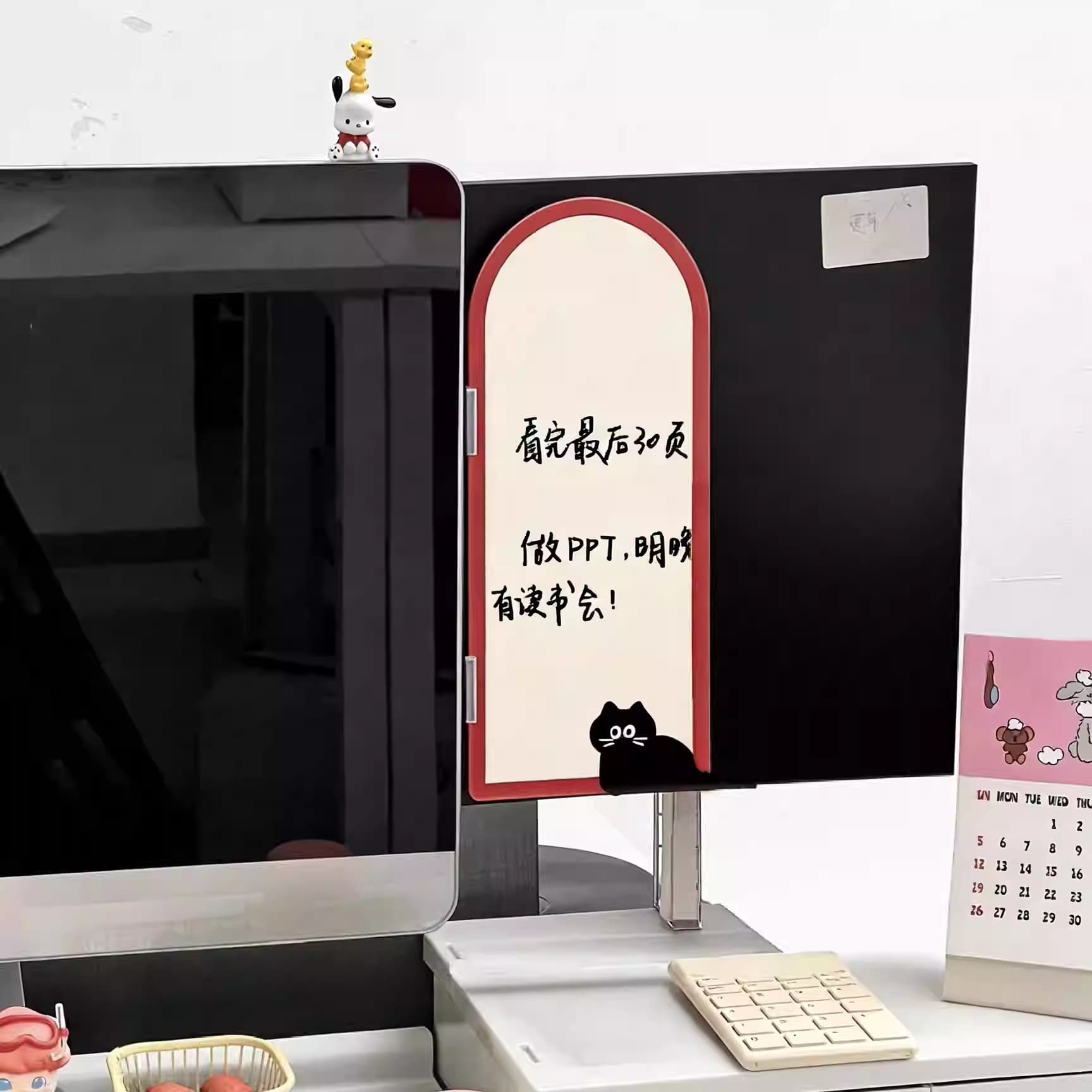 Acrylic Magnetic Display Board Computer Side Note Board Whiteboard Writing Board Office Message Board 2026 New Model