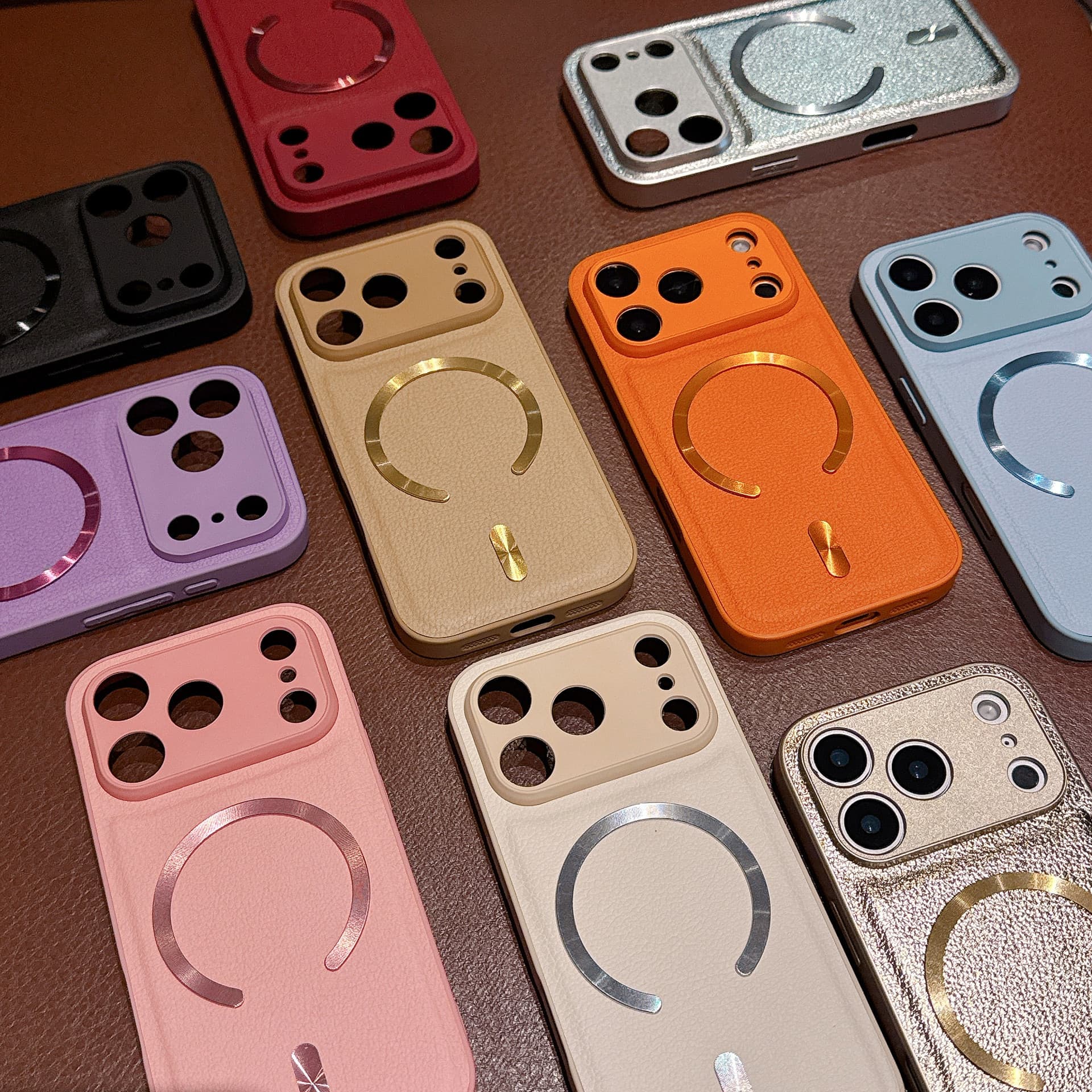 Magnetic Leather-Style Frosted Phone Case for iPhone 17 Pro Max, Apple 15 Instantly Transforms to 17, Shockproof Protective Cover