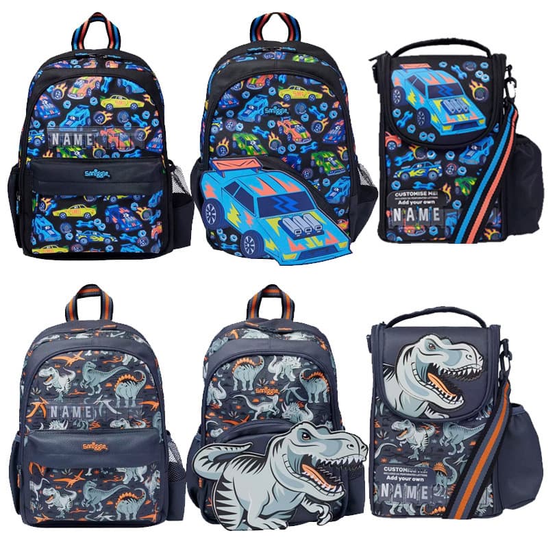 Australian smiggle primary school student cartoon schoolbag children's large-capacity backpack motorcyclist cross-body meal bag