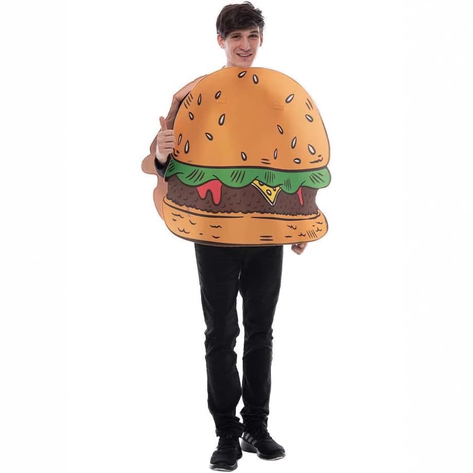 Factory Ready Composite Sponge Costume for School Activities, Sports Events, Parties, Hamburger Outfit, Bar Celebration Atmosphere Wear