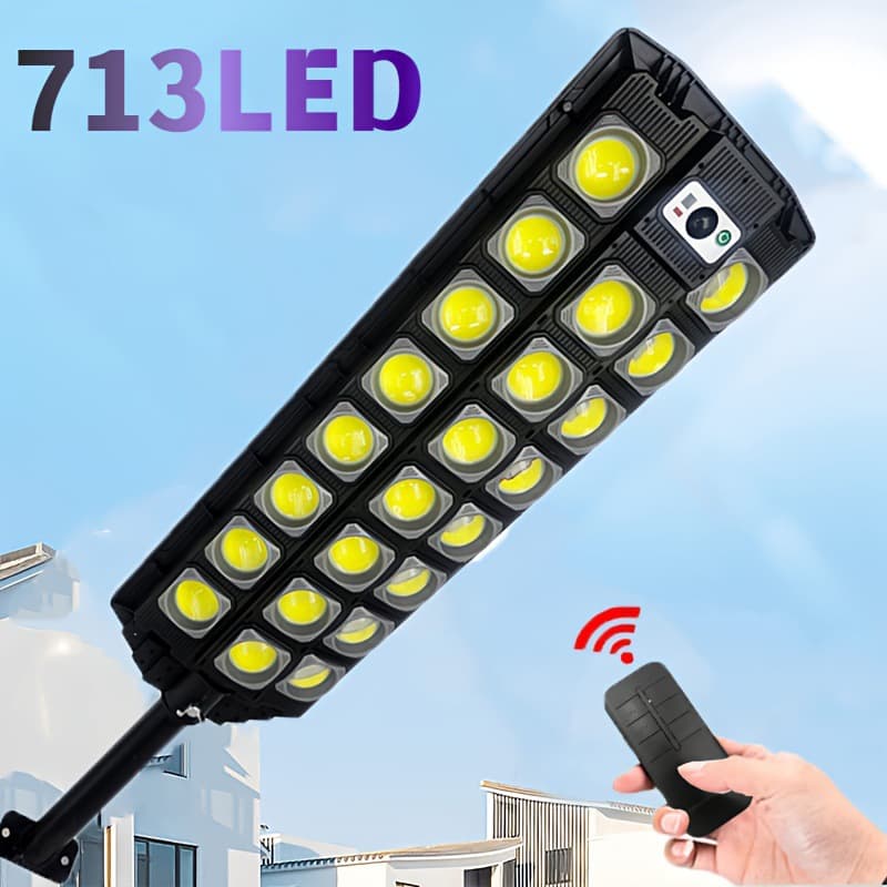 2026 New Cross-Border Dropshipping 713 LED Solar Street Light, High Power 6500K LED Dusk to Dawn