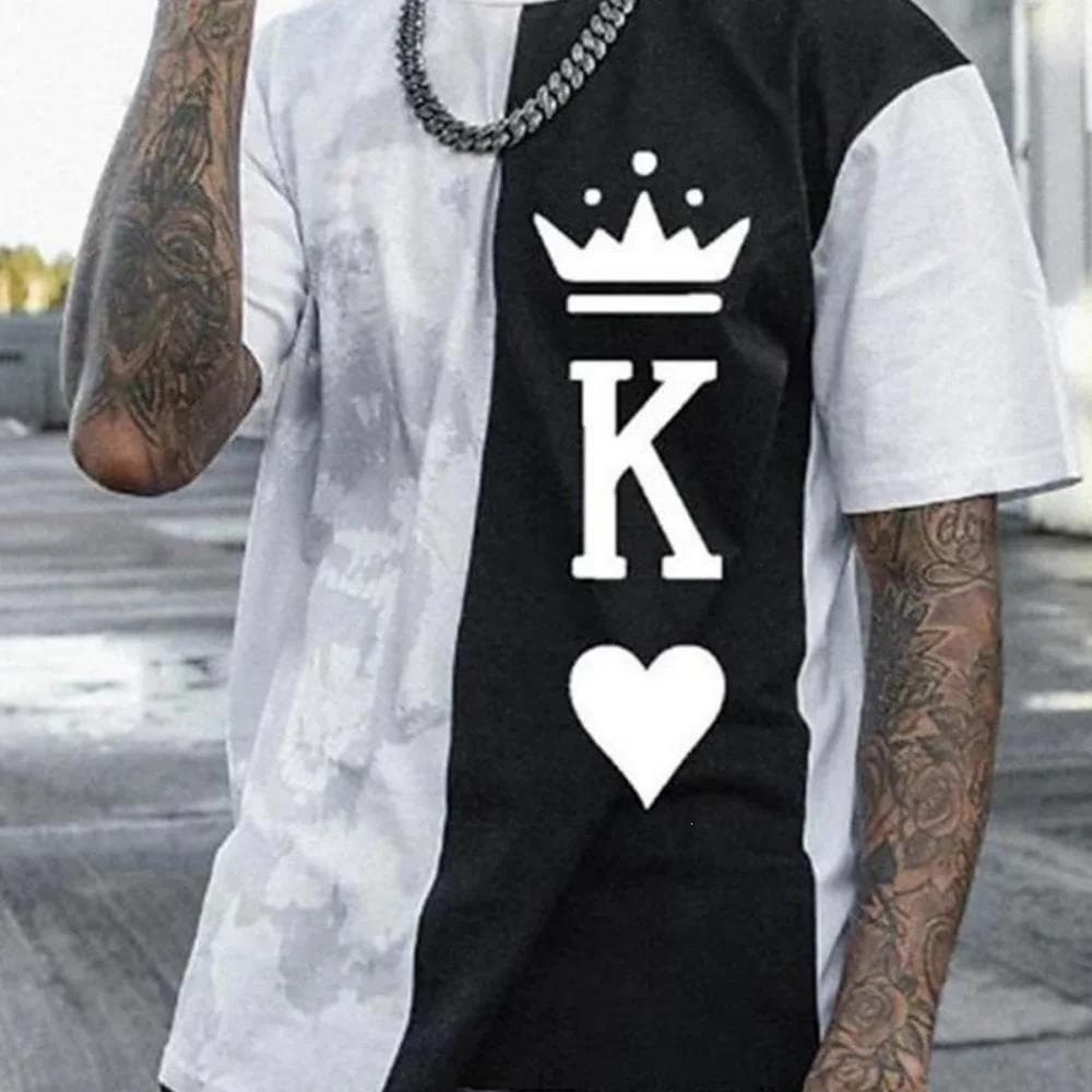 Crown Letter Hip-Hop Cross-Border New Style T-Shirt for Men