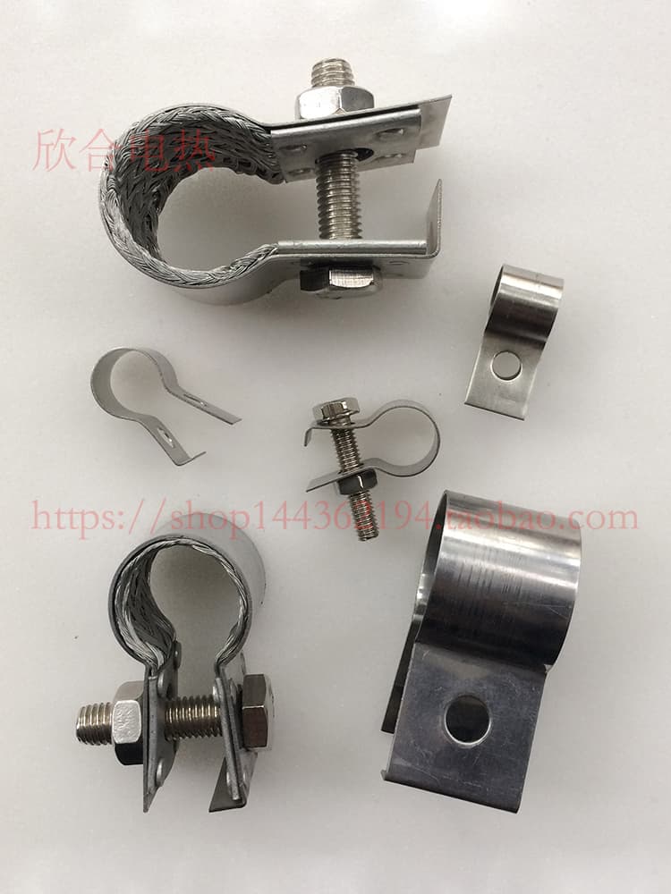 Silicon carbide rod G-type clamp with internal braided clamp, stainless steel silicon carbide rod screw clamp terminal, good contact and firm grip