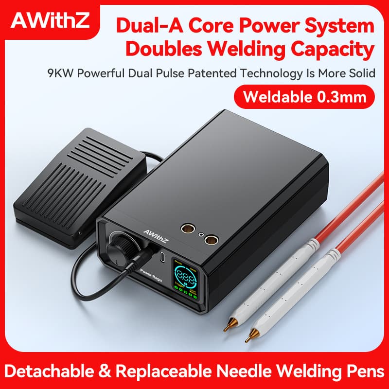 AWithz Mini 18650 Stainless Steel Lithium Battery Nickel Strip DIY Handheld Portable Spot Welder Tack Welder Mini Welding Machine