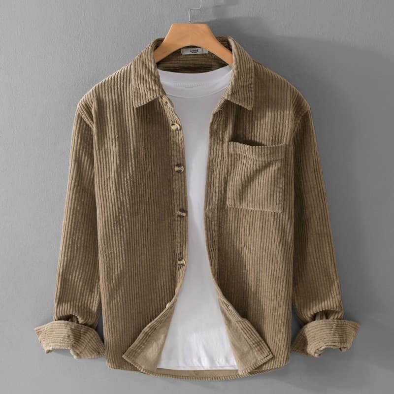Spring Autumn Youth Trend Retro Handsome Shirt Jacket Men's Jacket Corduroy Long Sleeve Shirt Simple Casual Men
