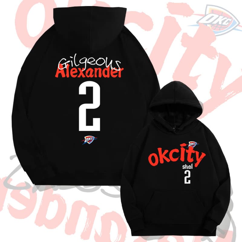 Basketball Thunder Team Alexander No. 2 Hoodie Men's Autumn Youth Loose Drop Shoulder Jacket