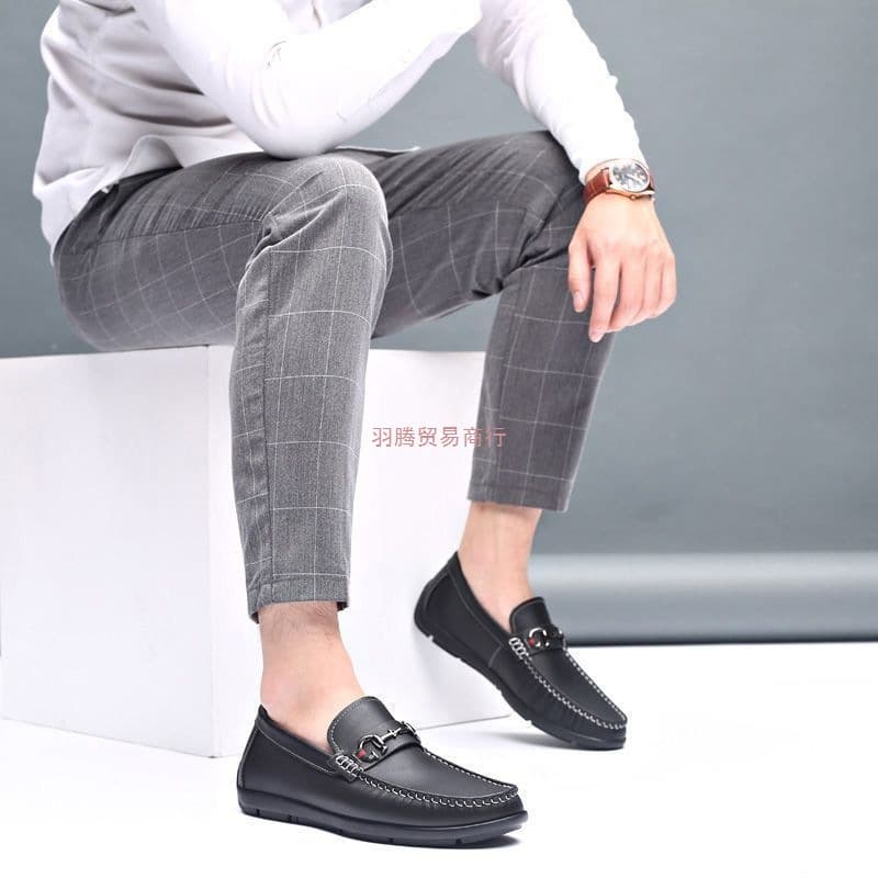 2025 New Style Men's Slip-on Leather Shoes, Soft Sole, Soft Surface, Casual Leather Shoes, Genuine Leather Driving Shoes, Versatile