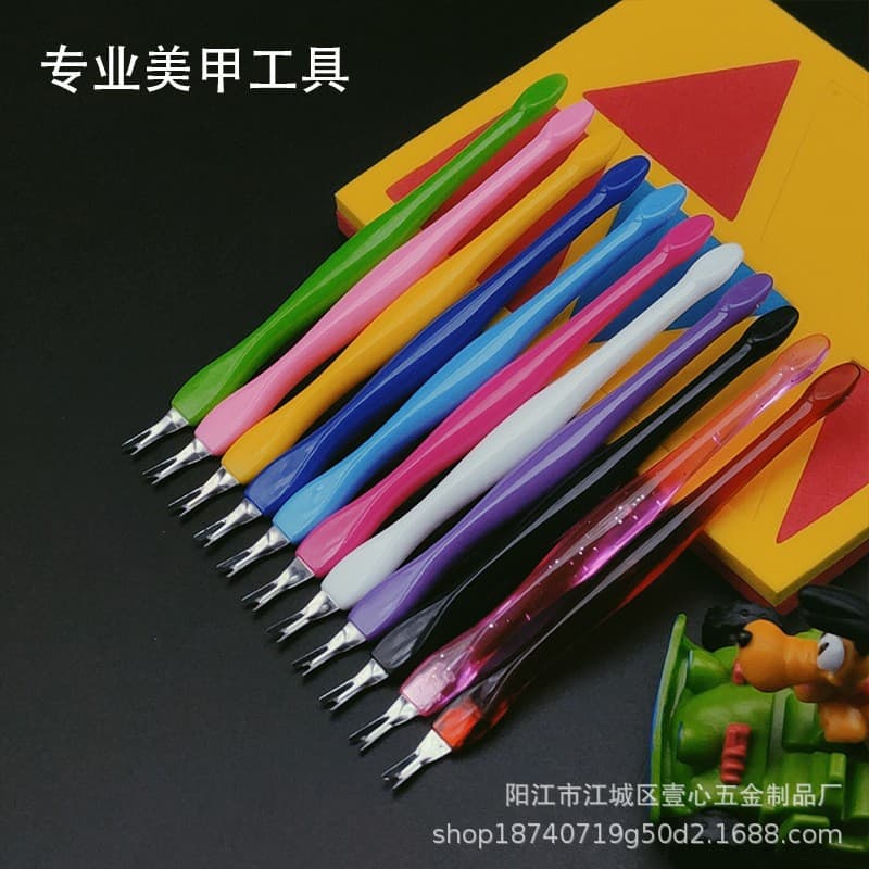 Factory Direct Nail Tools Cuticle Fork Stainless Steel Cuticle Pusher Exfoliating Nail Care Cuticle Shovel Ready Stock