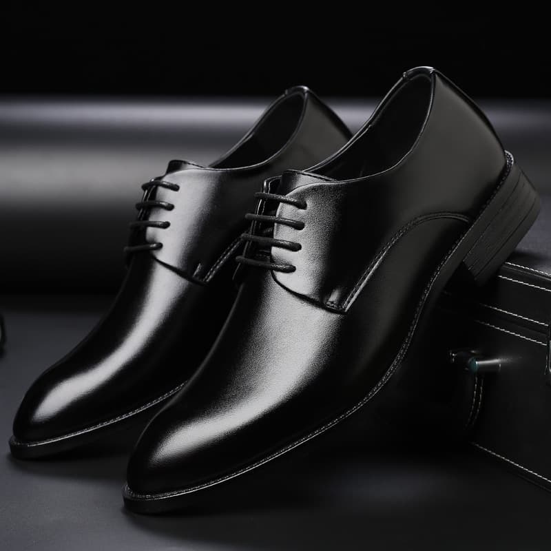 2025 Summer Formal Shoes, Korean Style, Sneakers, Office Shoes, Business Lace-up Solid Color Versatile Men's Casual Shoes