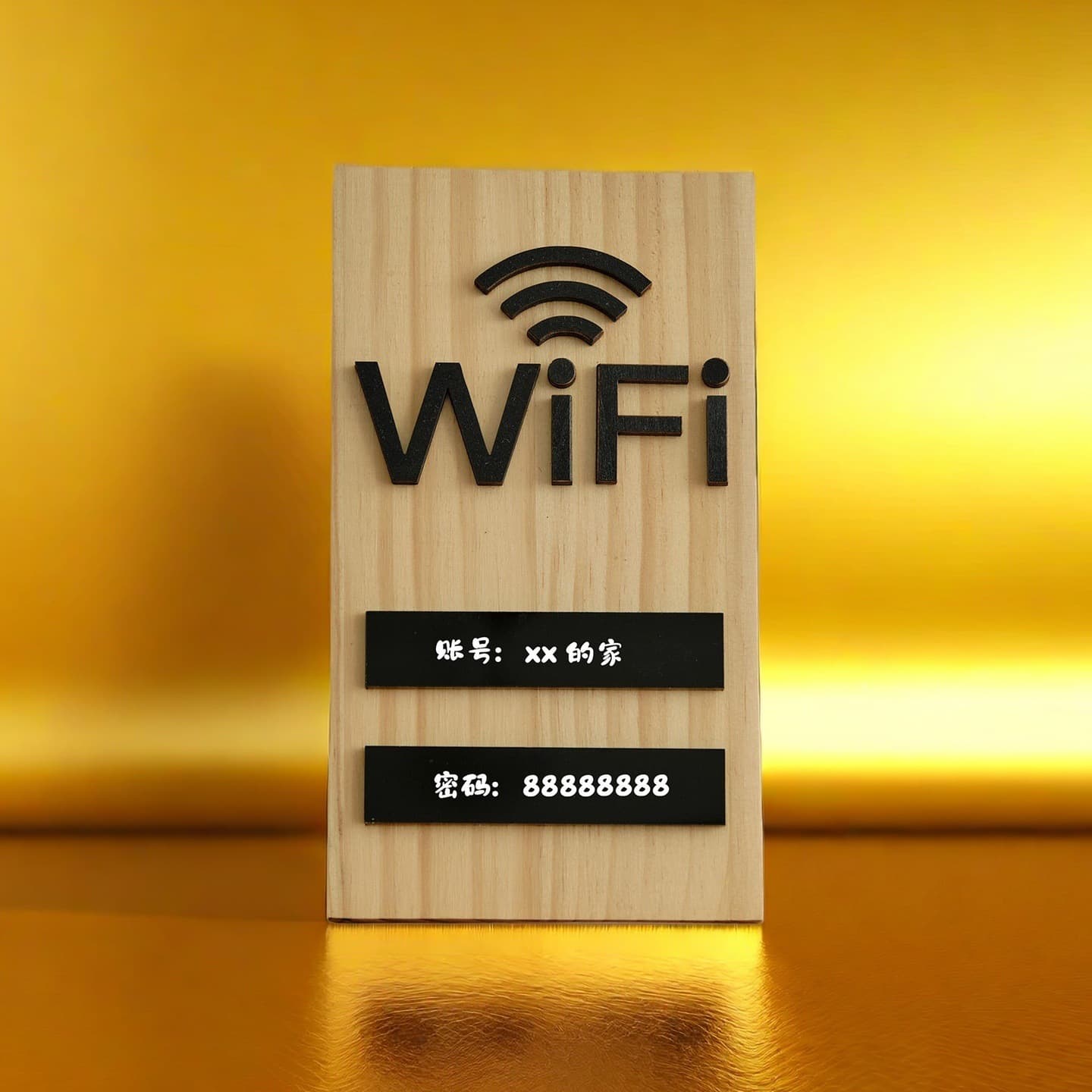 Trending WiFi Sign Stand, Desktop or Wall-Mounted, Hand-Writable, Self-Adhesive, Premium Look, Customizable Creative Display