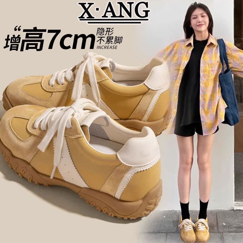 7cm Height Increase Genuine Leather De Training Shoes Women Agam Shoes 2026 Spring Summer New Soft Sole Comfortable Casual Shoes