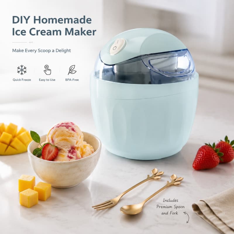 VIP Cross-border European and American Standard Home Ice Cream Maker with CE/ETL/ROHS/UL Certification
