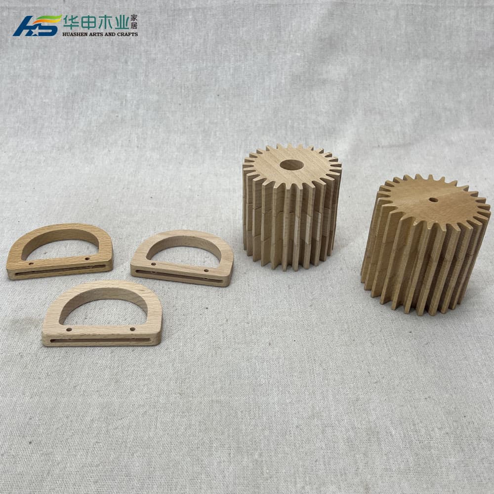Wooden handle, D-shaped solid wood handle, wooden tooth wheel, wooden decoration, customized style and shape