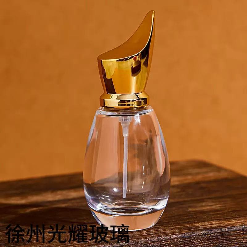 Wholesale 15mm Crimp 30ml Glass Transparent Perfume Bottle with Press-Type Spray, Perfume Refill Bottle