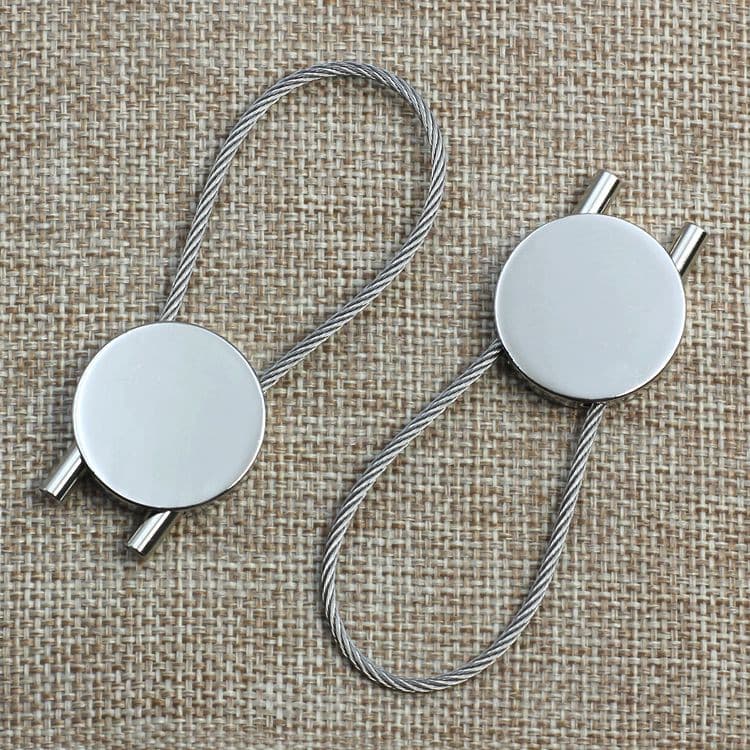 Smooth round wire rope key ring, creative unisex wire key rope key chain, wholesale